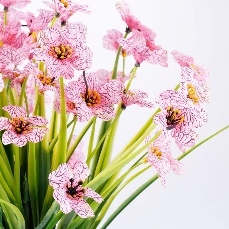 JEMONG 12 Bundles Artificial Flowers Outdoor UV Resistant Fake Flowers No Fade Faux Plastic Plants Garden Porch Window Box Decorating (Pink) - Image 2
